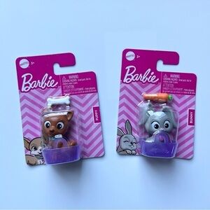 NEW Barbie Pets by Mattel - Puppy with Bone and Bunny with Carrot - 2 Pets